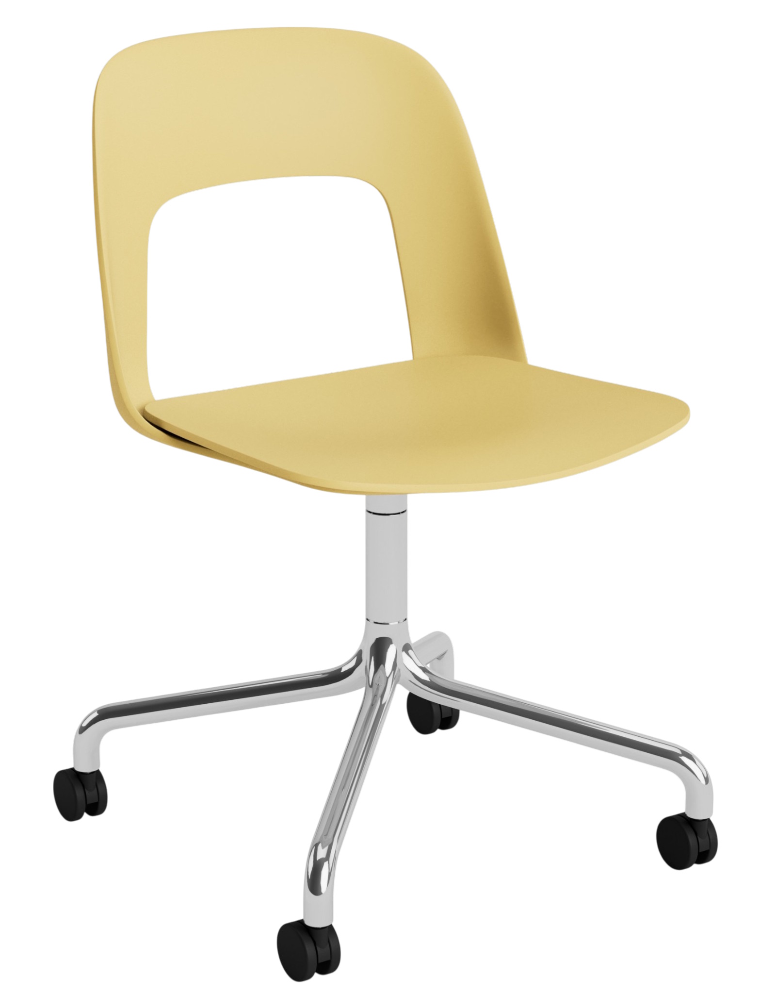 Lay-out Side Chair 161, draaistoel met vier poten van Hay