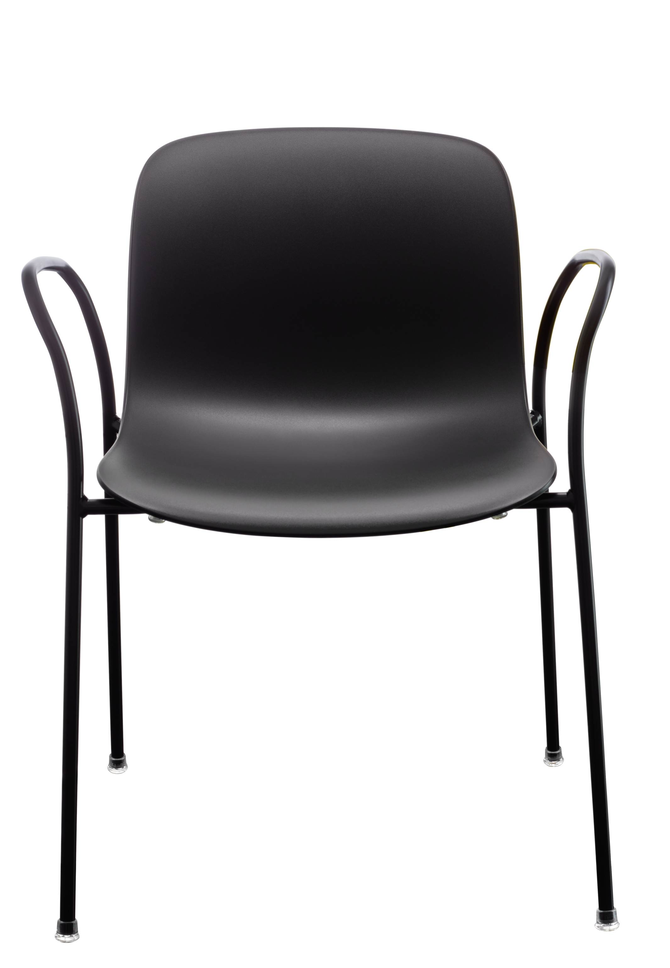 Schwarzer Troy Chair Stuhl von Magis mit vier Beinen und Armlehnen, modernes Design für Esszimmer und Büro.