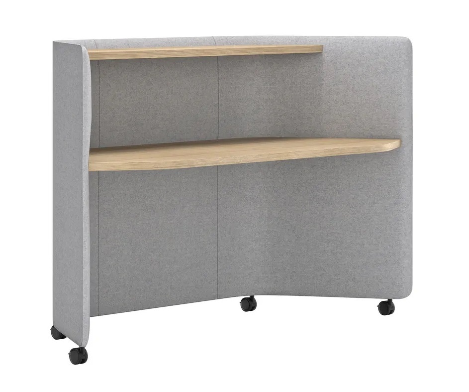 In OUT Office ME2260-bureautafel met geluidsabsorberende scheidingswanden van Andreu World