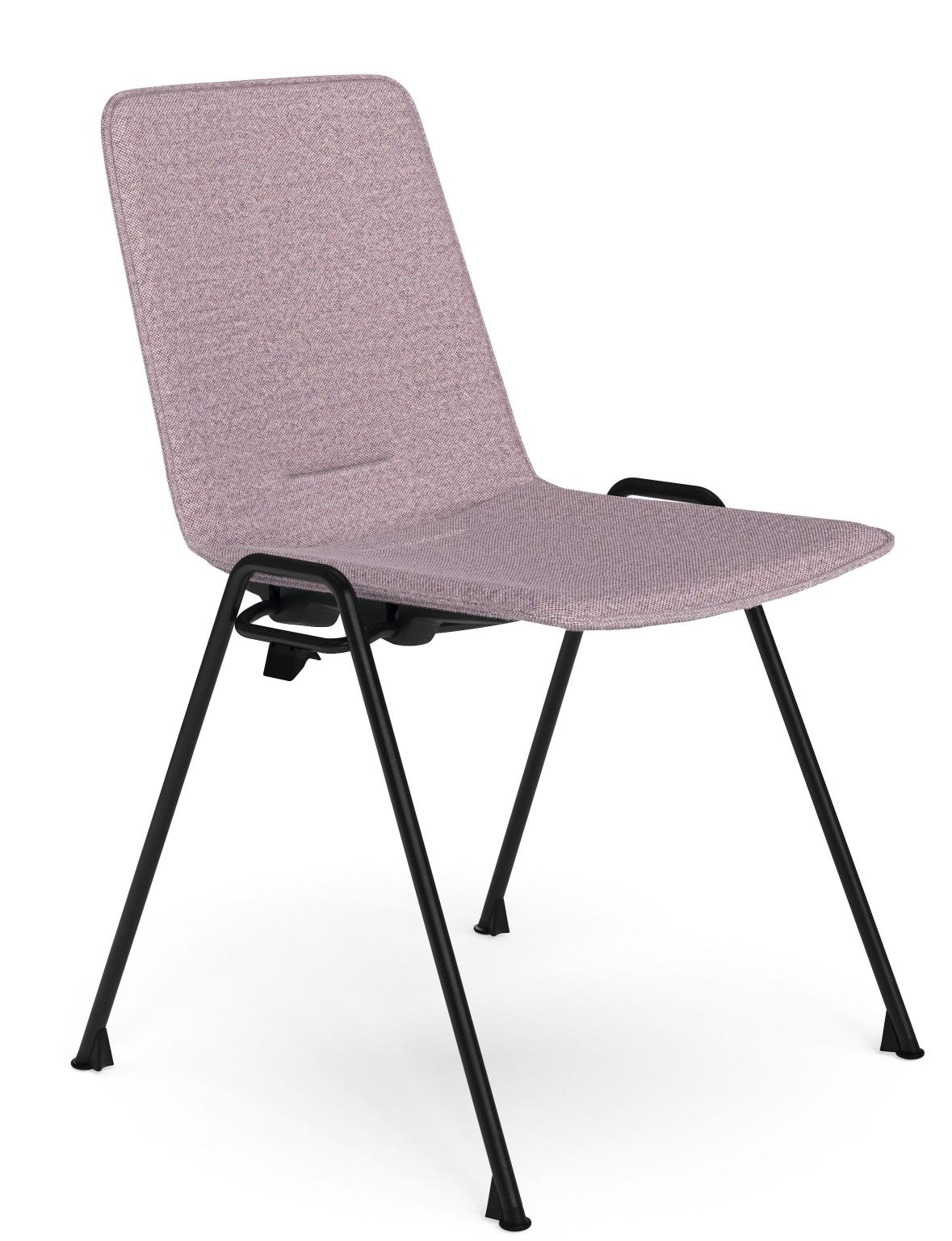 Walter Knoll Yunity Chair 1650, Bürostuhl mit rosa Stoffbezug und schwarzem Metallgestell.