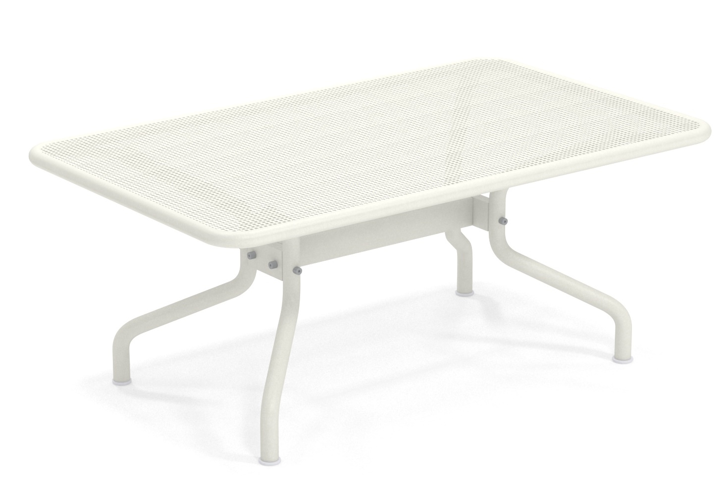 Athena Couchtisch von Emu für den Außenbereich, rechteckig, Metall, weiß, modernes Design.