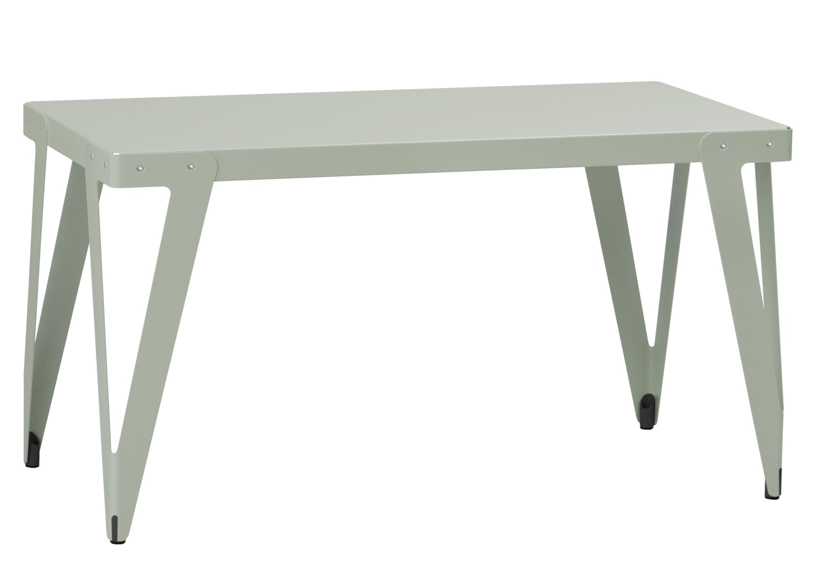 Lloyd Outdoor Table Tisch Functionals: Rechteckiger Esstisch in Hellgrün mit Stahlgestell für den Garten.