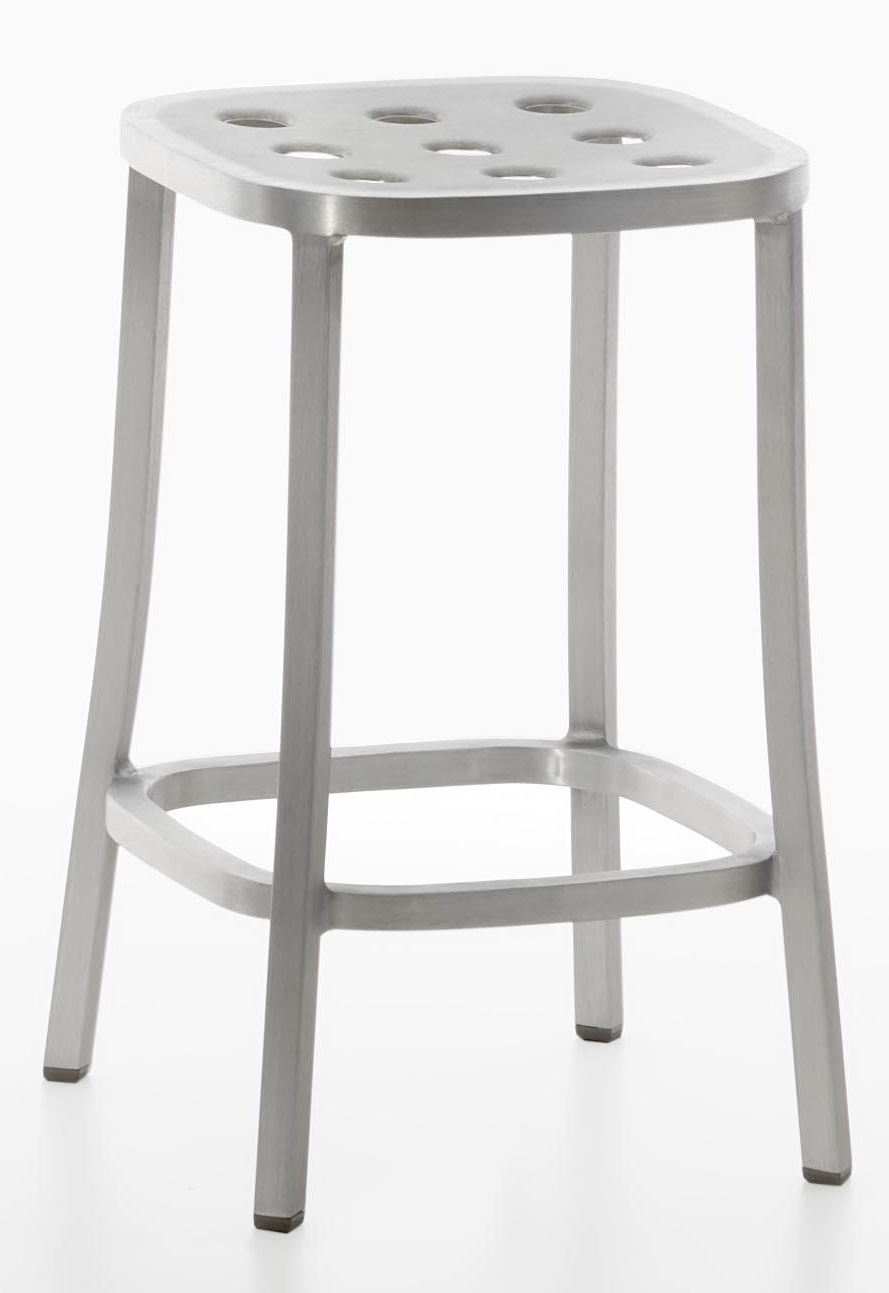 Emeco 1 Inch Barhocker aus Aluminium, moderner Hocker für Küche oder Bar.