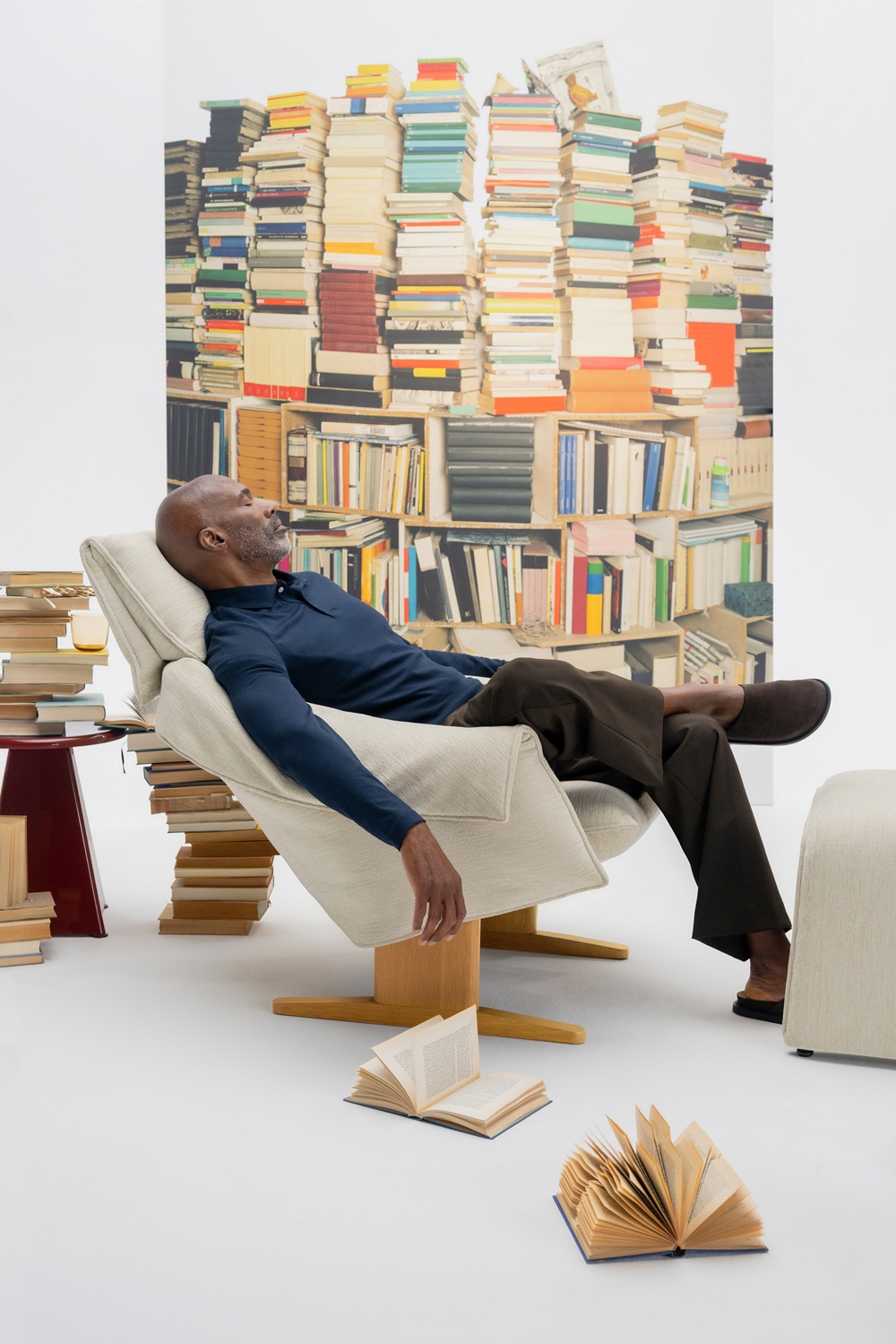 Bascule Fauteuil met hoge rugleuning en bank Vitra