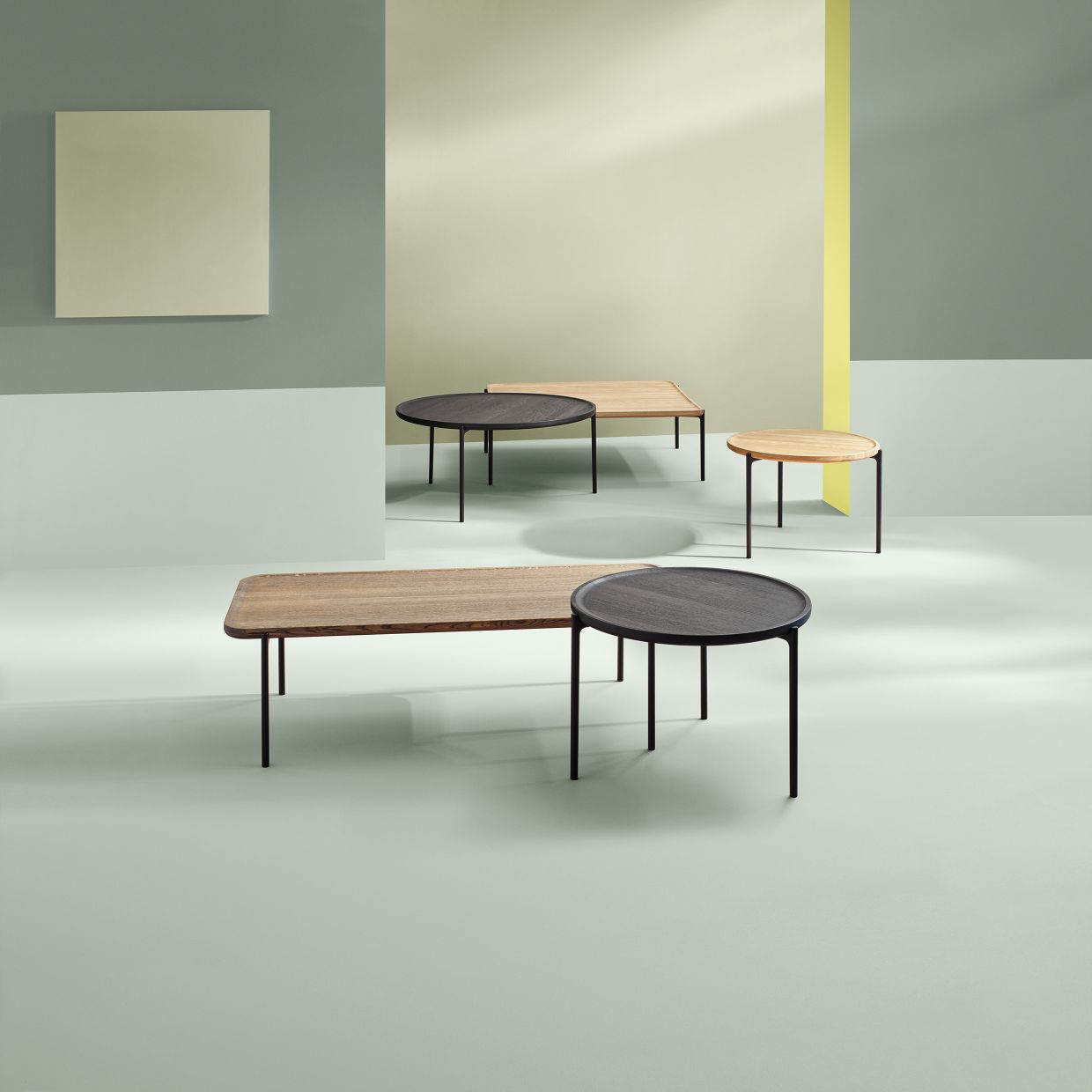Savoye Tisch Eiche rechteckig von Eva Solo, weiß lackiert, 120x42 cm, moderner Couchtisch für Wohnzimmer.