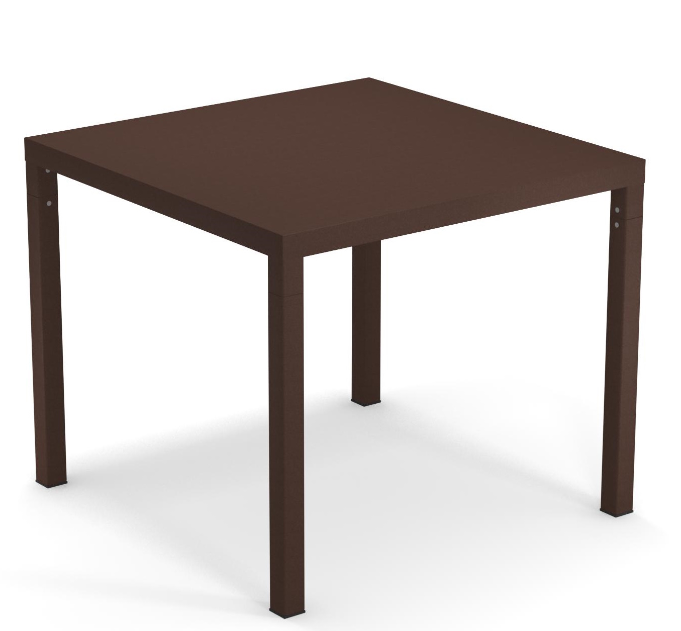 Quadratischer, brauner Nova Tisch von Emu für den Außenbereich, ideal für Garten, Terrasse oder Balkon.