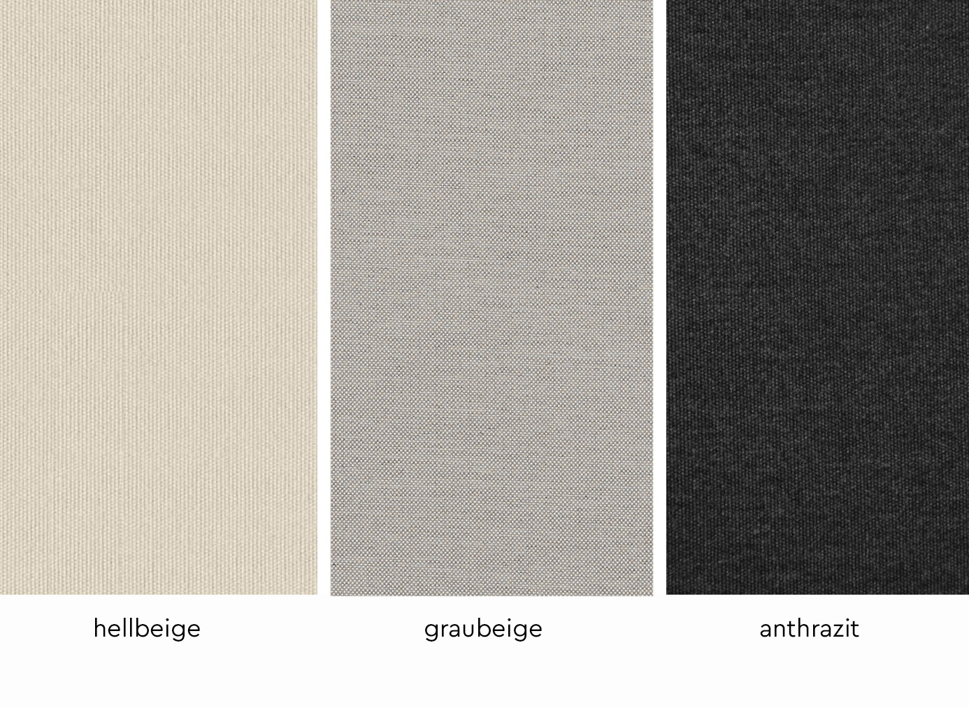 Riva Bankauflage Conmoto: Farbvarianten Hellbeige, Graubeige und Anthrazit für Gartenbank, Outdoor-Möbel.