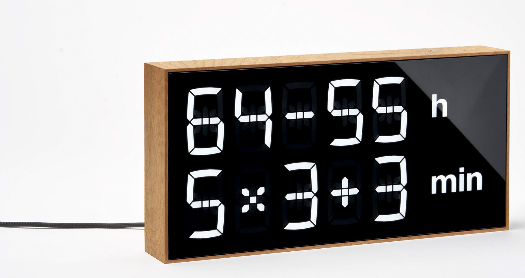 Digitale klok met LED-verlichting / Tafelklok / Wandklok / Houten eiken Albert Clock