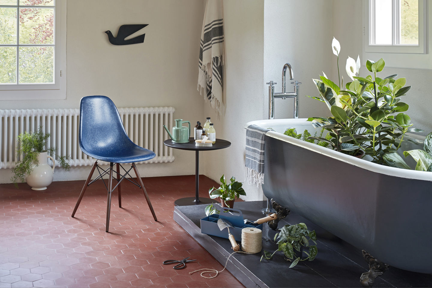 Eames Plastic Side Chair DSW stoel Vitra esdoorn zwart-groen
