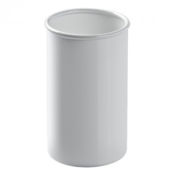 Weißer Colmo Schirmständer oder Papierkorb von Rexite, zylindrisch und modern für Büro oder Zuhause.