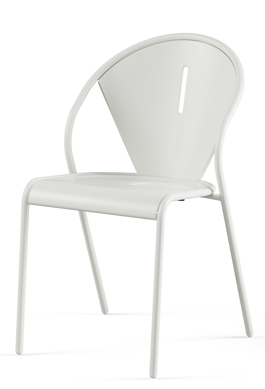 Weißer Code Chair Stuhl von Emu für den Außenbereich, minimalistisches Design mit Metallgestell.
