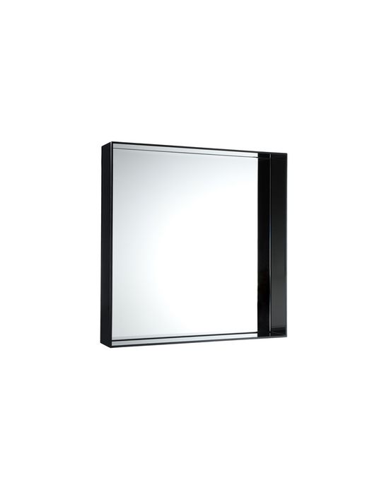 Only Me Spiegel von Kartell mit schwarzem Rahmen, quadratisch, für Badezimmer und Wohnraum.