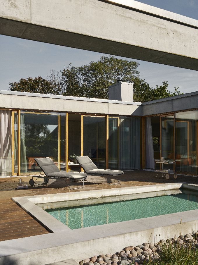 Click verstelbare chaise longue voor buiten Houe