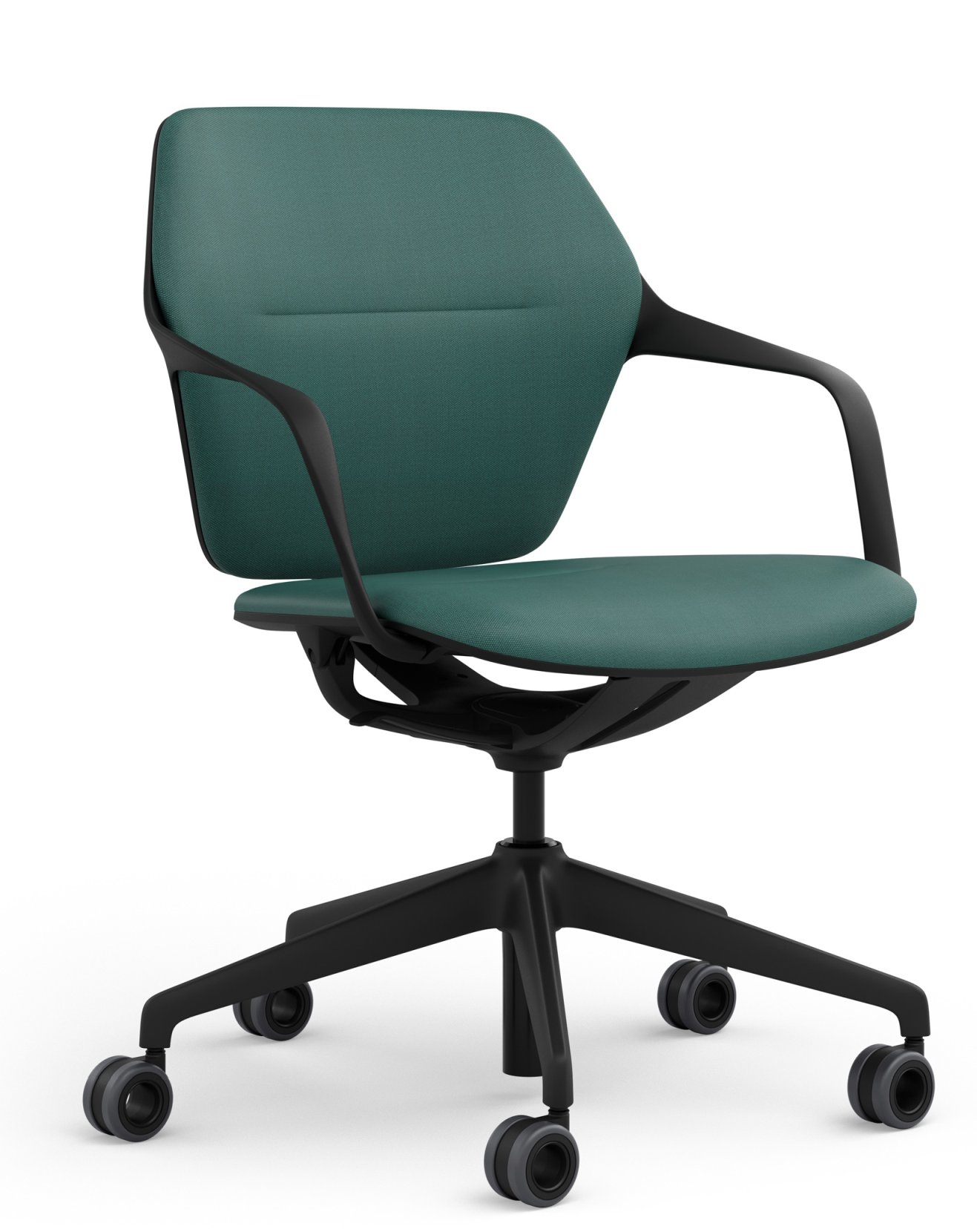 Ray Work 9225 Bürodrehstuhl von Brunner in Grün mit schwarzem Gestell und Rollen.