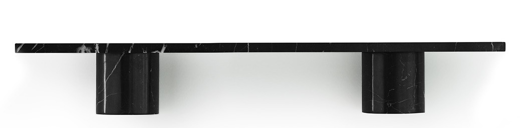Sten Regal 80 cm von Normann Copenhagen aus schwarzem Marmor, moderne Wandregal-Lösung.
