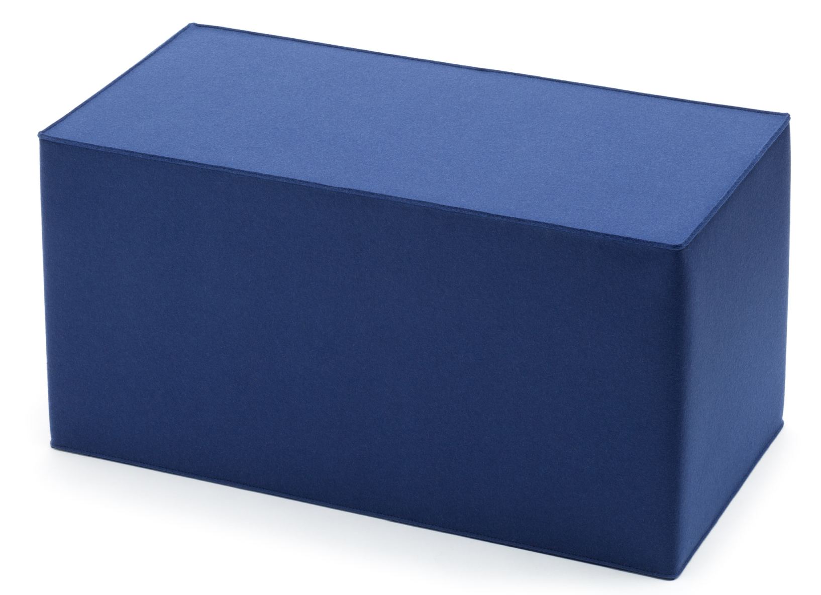 Blauer Quader Sitzmöbel Hocker von HEY-SIGN by BWF Group, moderner Filzhocker für Wohnzimmer.