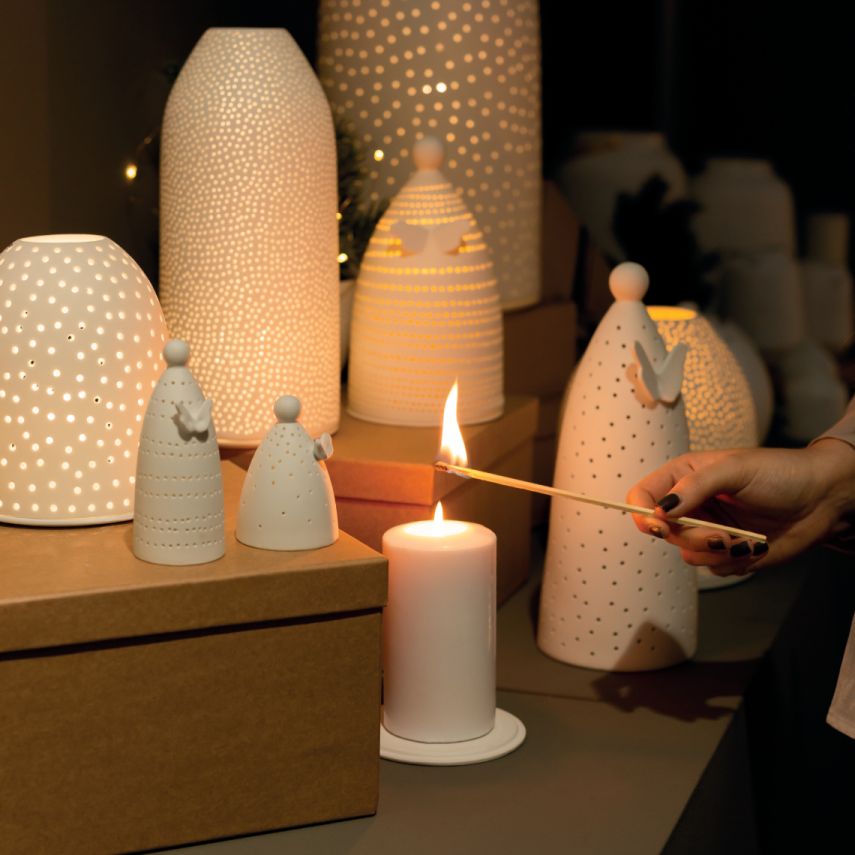 Mini LED-lampje in engeldesign met 2 wielen