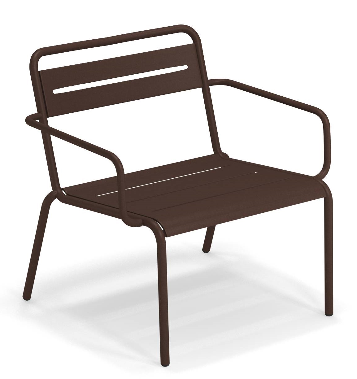 Brauner Star Lounge Chair Sessel von Emu für den Außenbereich, moderner Metall Gartenstuhl.