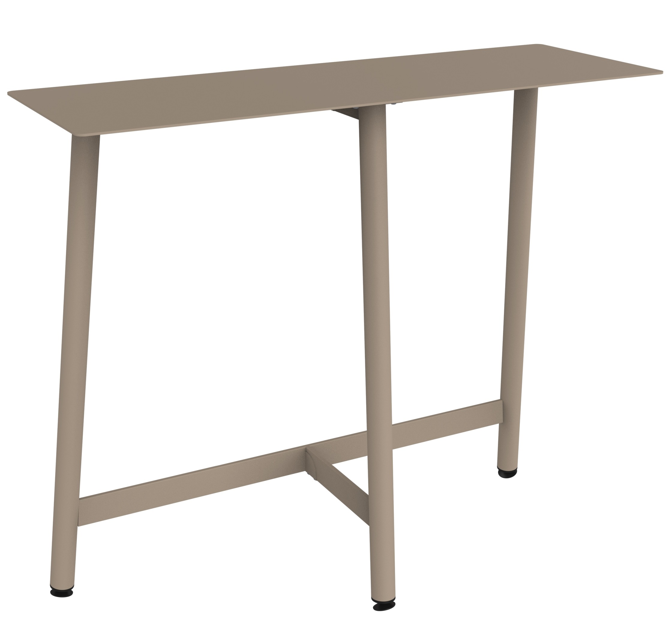 Bolder Theke von Fermob für den Außenbereich, aus Metall in Taupe, moderne Gartentheke.