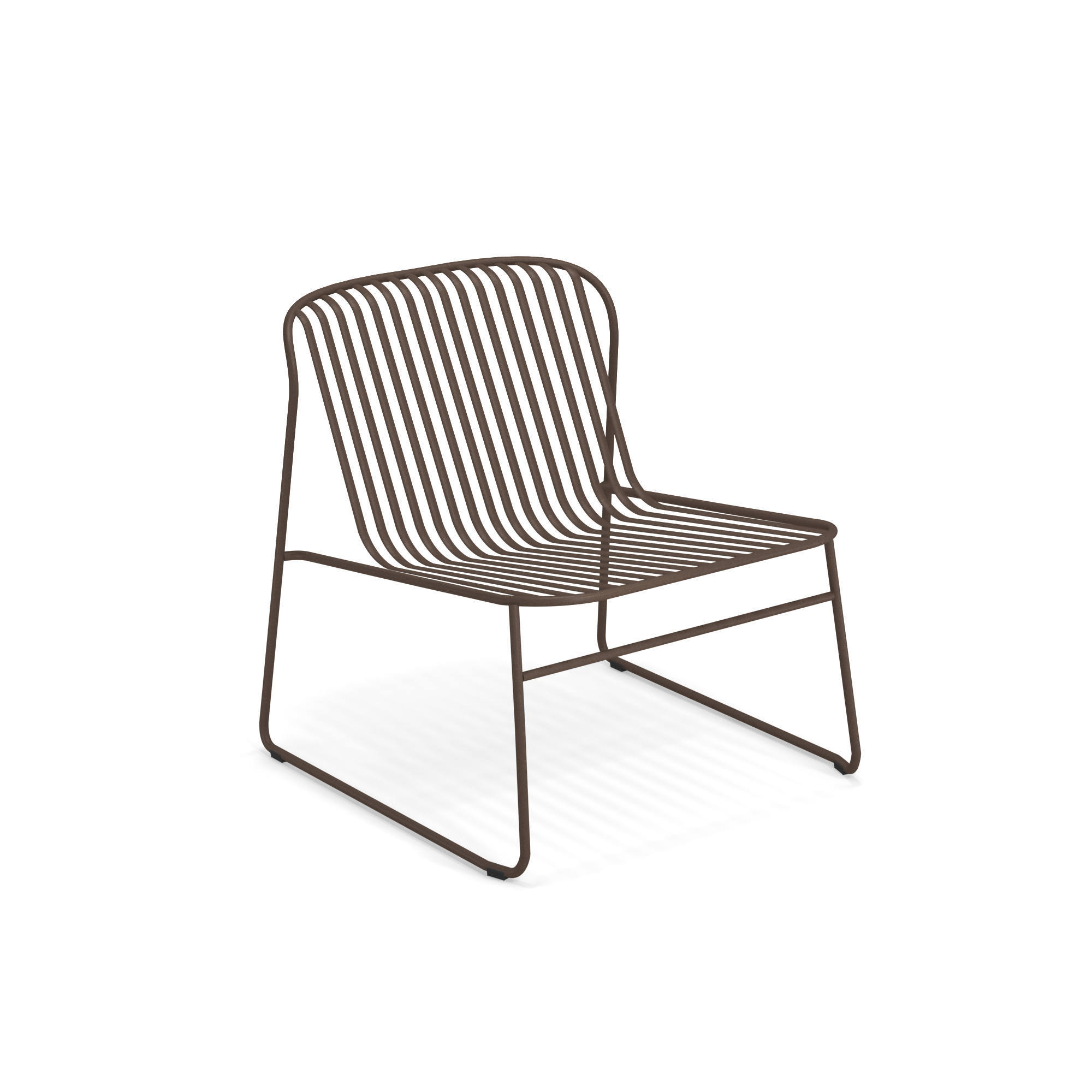 Riviera Lounge Chair von Emu, brauner Metall Sessel für Garten und Terrasse.