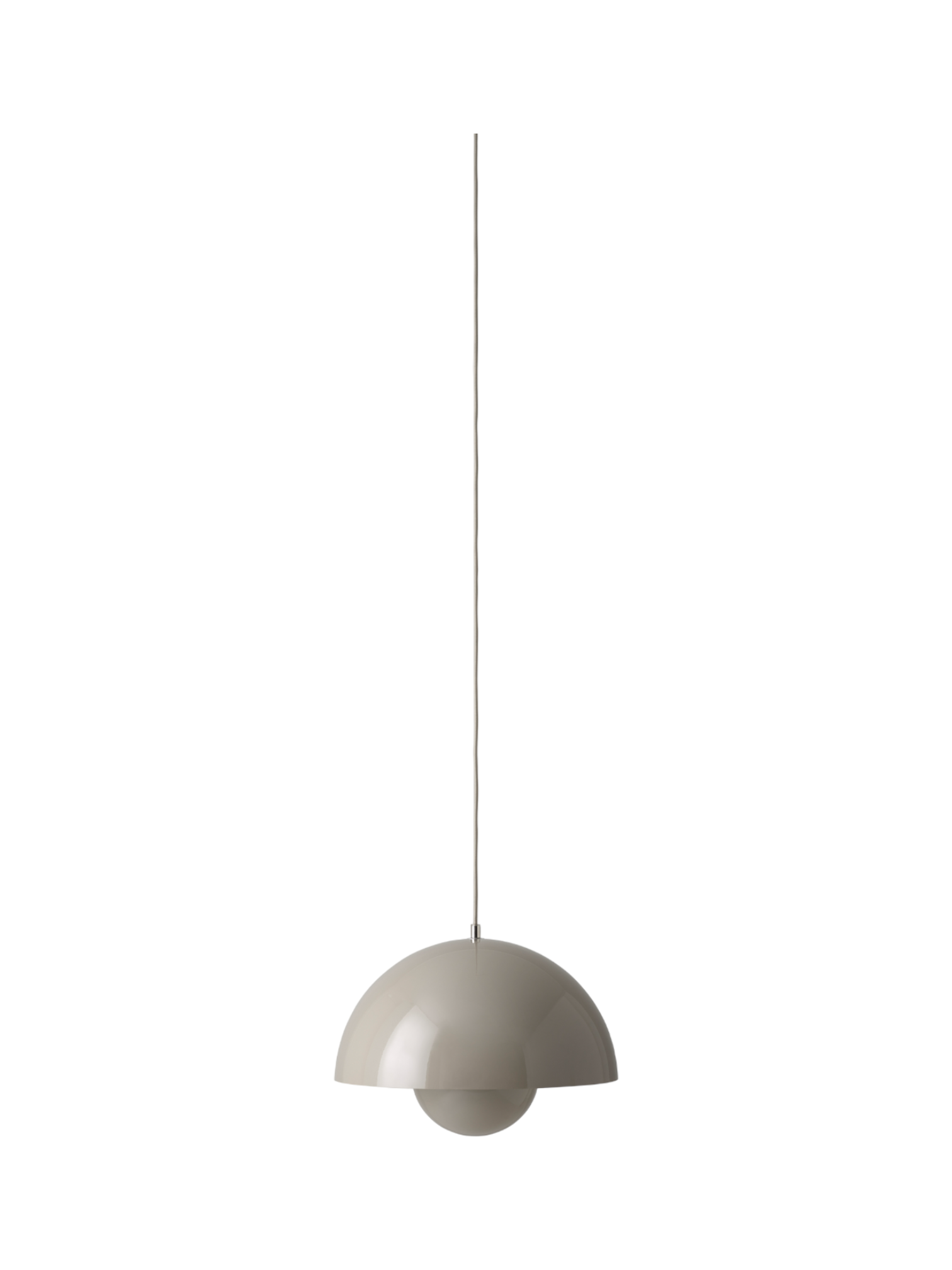 Flowerpot VP7 Pendelleuchte von AndTradition in Grau, moderne Hängelampe für Wohnzimmer und Esszimmer.