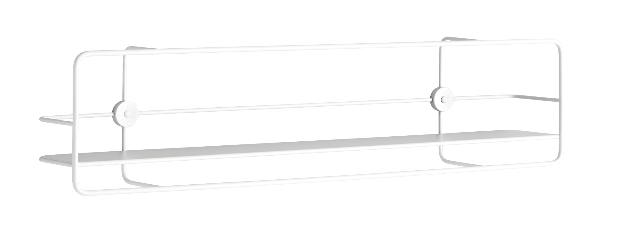 Weißes Coupé Wandregal mit horizontaler Ausrichtung, minimalistisches Design für moderne Wohnräume.
