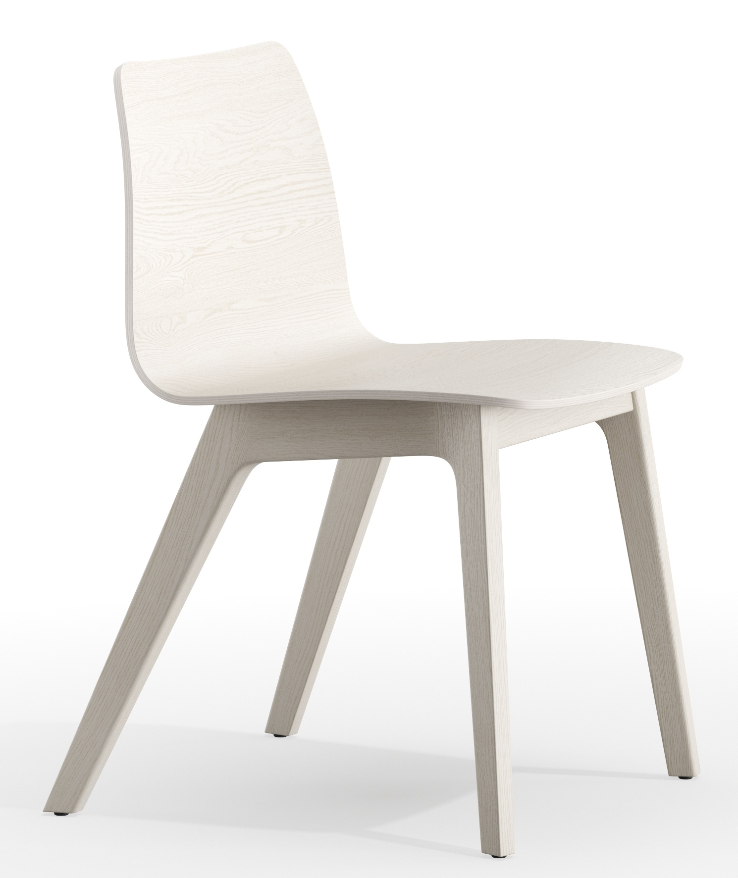 Morph Plus Holzstuhl Zeitraum, moderner Holzstuhl in Weiß, minimalistisches Design für Esszimmer und Wohnbereich.