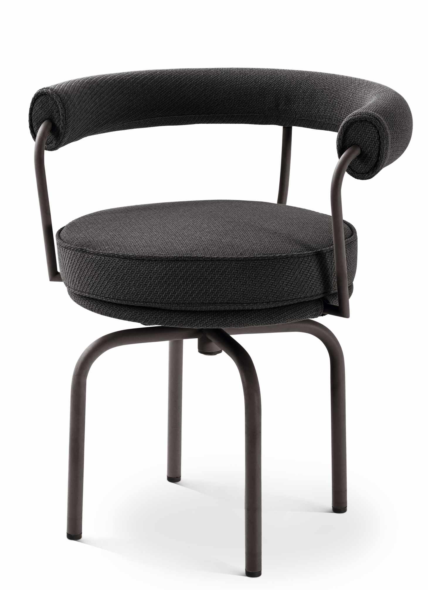 Cassina 7 Fauteuil Tournant Drehsessel für den Außenbereich, grauer Outdoor Sessel mit Drehfunktion und Armlehne.
