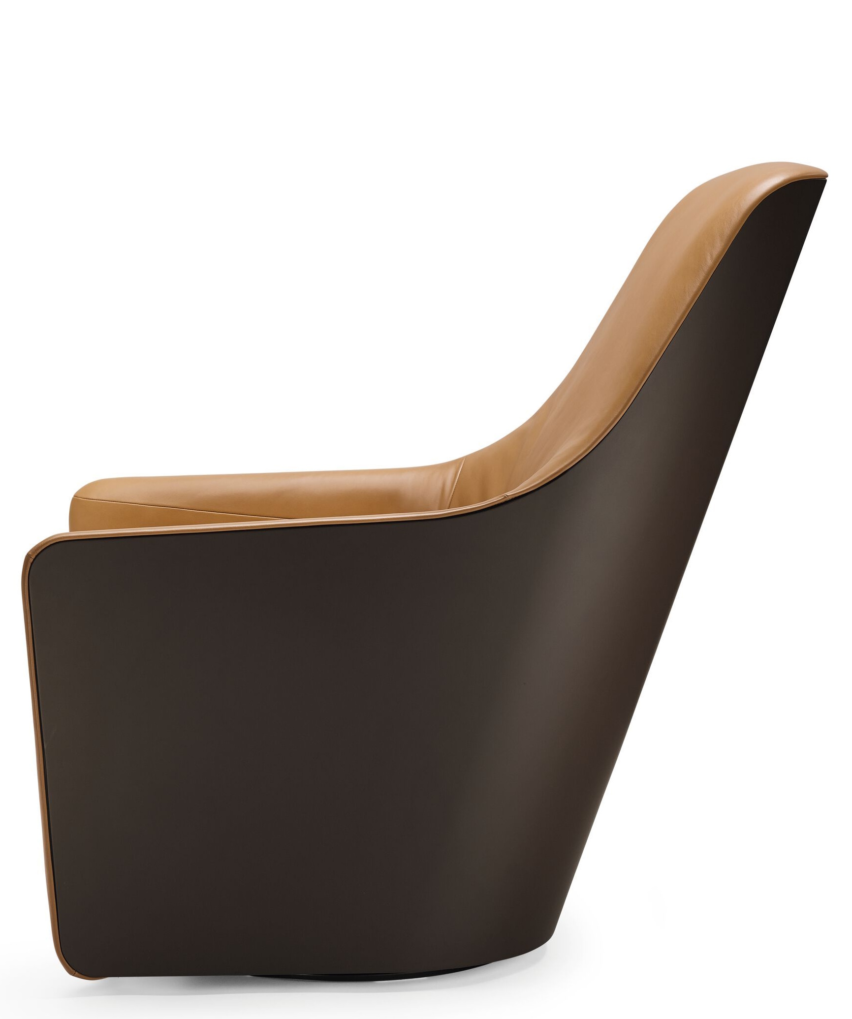 Walter Knoll 520 Foster Sessel, braunes Leder, modernes Design, bequemer Lounge Sessel für Wohnzimmer und Büro.