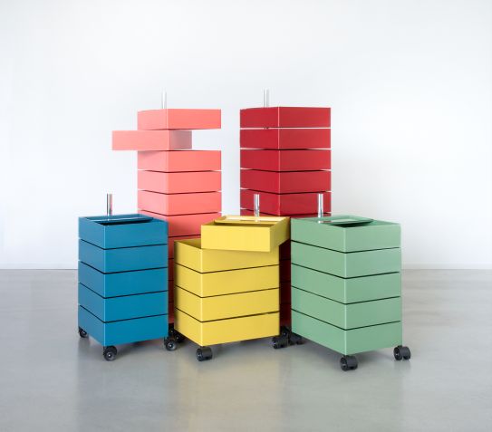 Magis 360° Container in verschiedenen Farben: Rollcontainer mit Schubladen für Büro und Wohnraum.