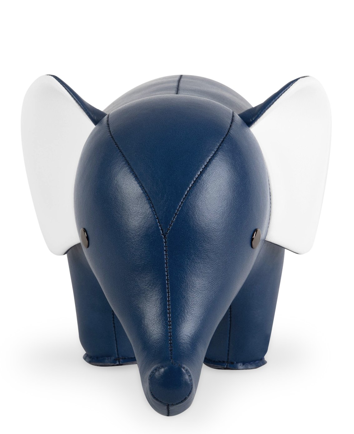 Buchstütze Classic Elefant von Zuny, mitternachtsblau und weiß, aus Kunstleder, dekorativ und funktional.