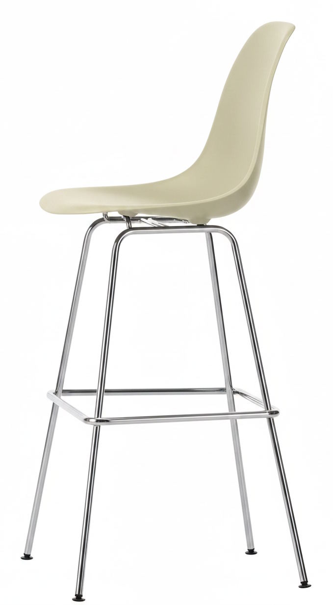 Eames plastic barkruk hoog Pebble/Glow Chrome Vitra, uniek exemplaar