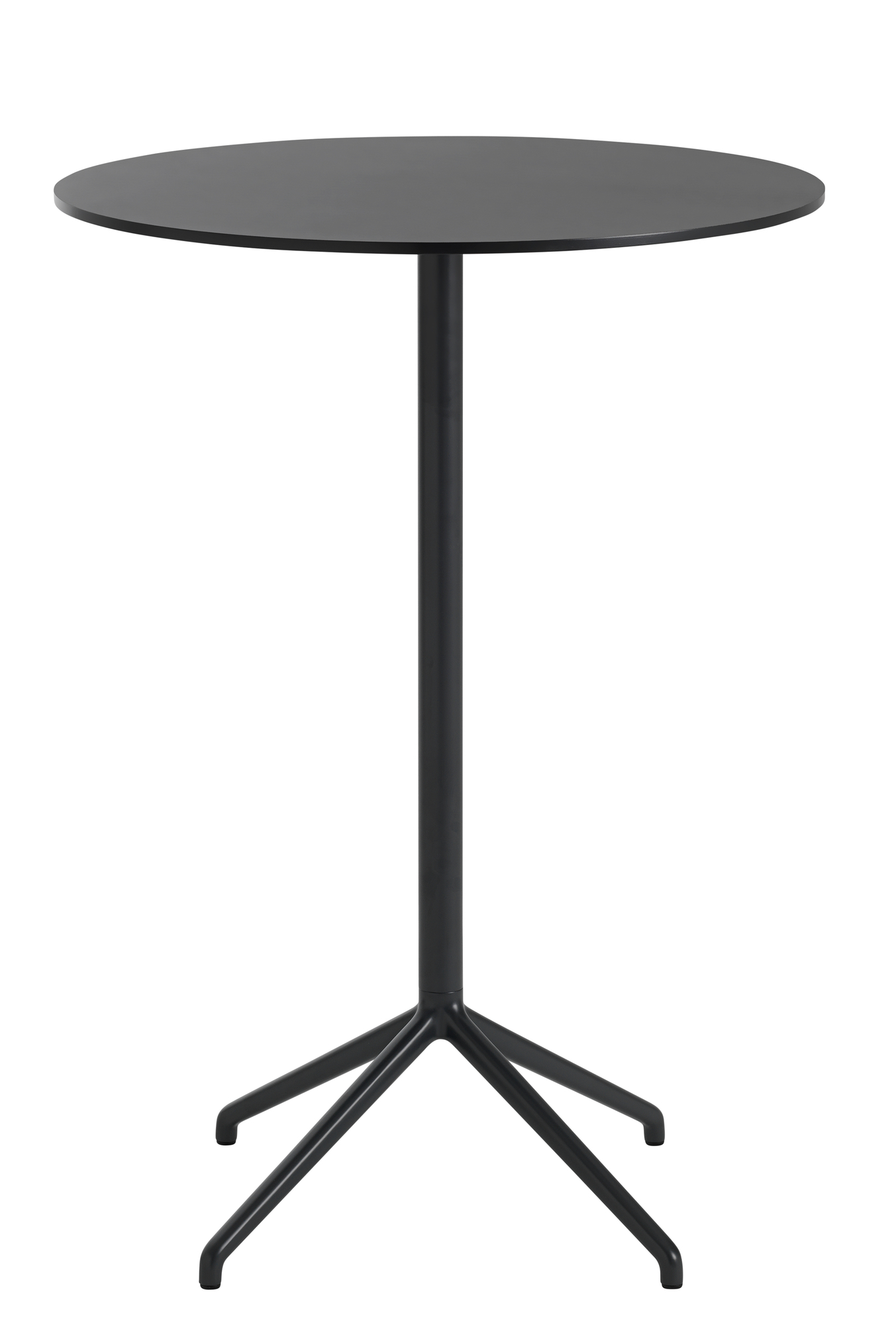 Schwarzer Still Cafe Table Beistelltisch von Muuto mit runder Tischplatte und filigranem Fußgestell.
