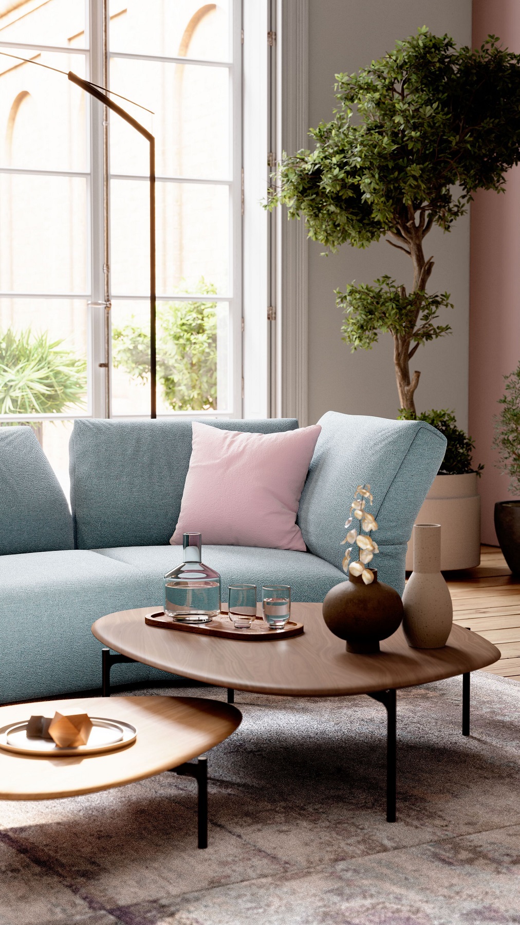 Molamisa vrijstaande tweezitsbank van Walter Knoll