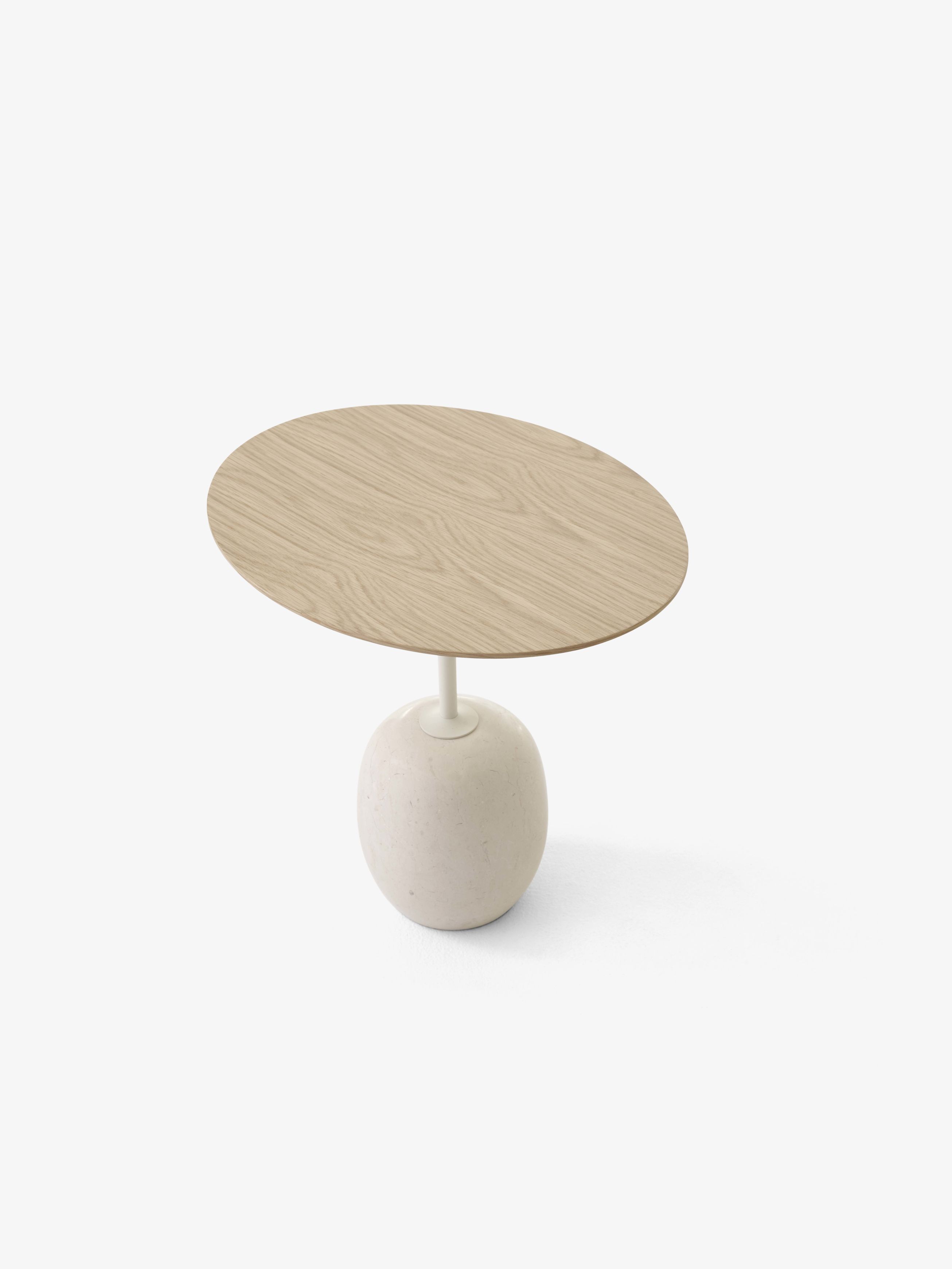 Lato LN8 / LN9 bijzettafel met houten blad AndTradition eiken - marmer Crema Diva