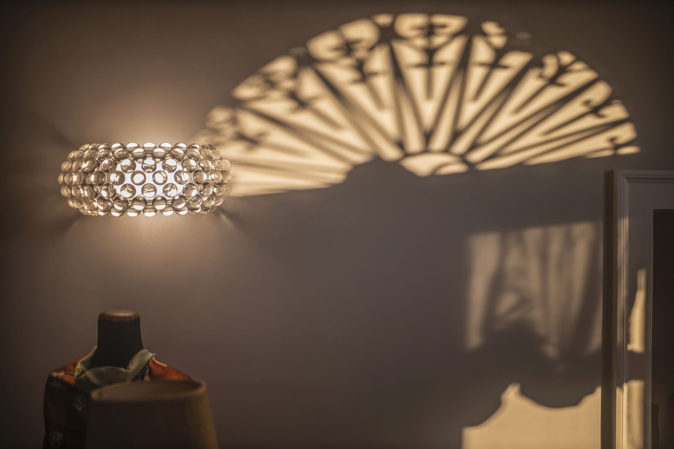 Caboche Plus Parete wandlamp Piccola - Transparent Foscarini