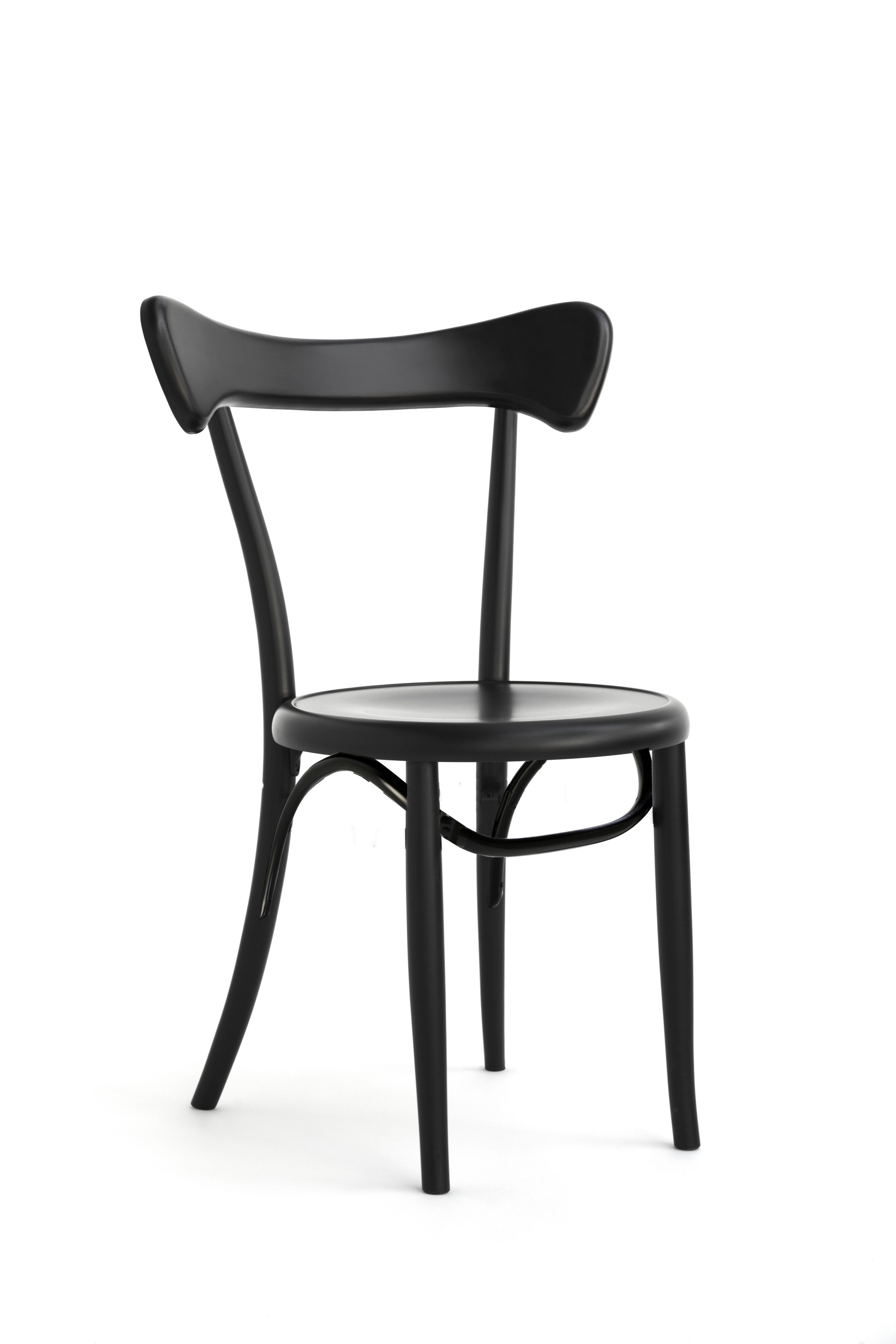 Schwarzer Caféstuhl im Wiener GTV Design, klassischer Holzstuhl für Gastronomie und Wohnbereich.