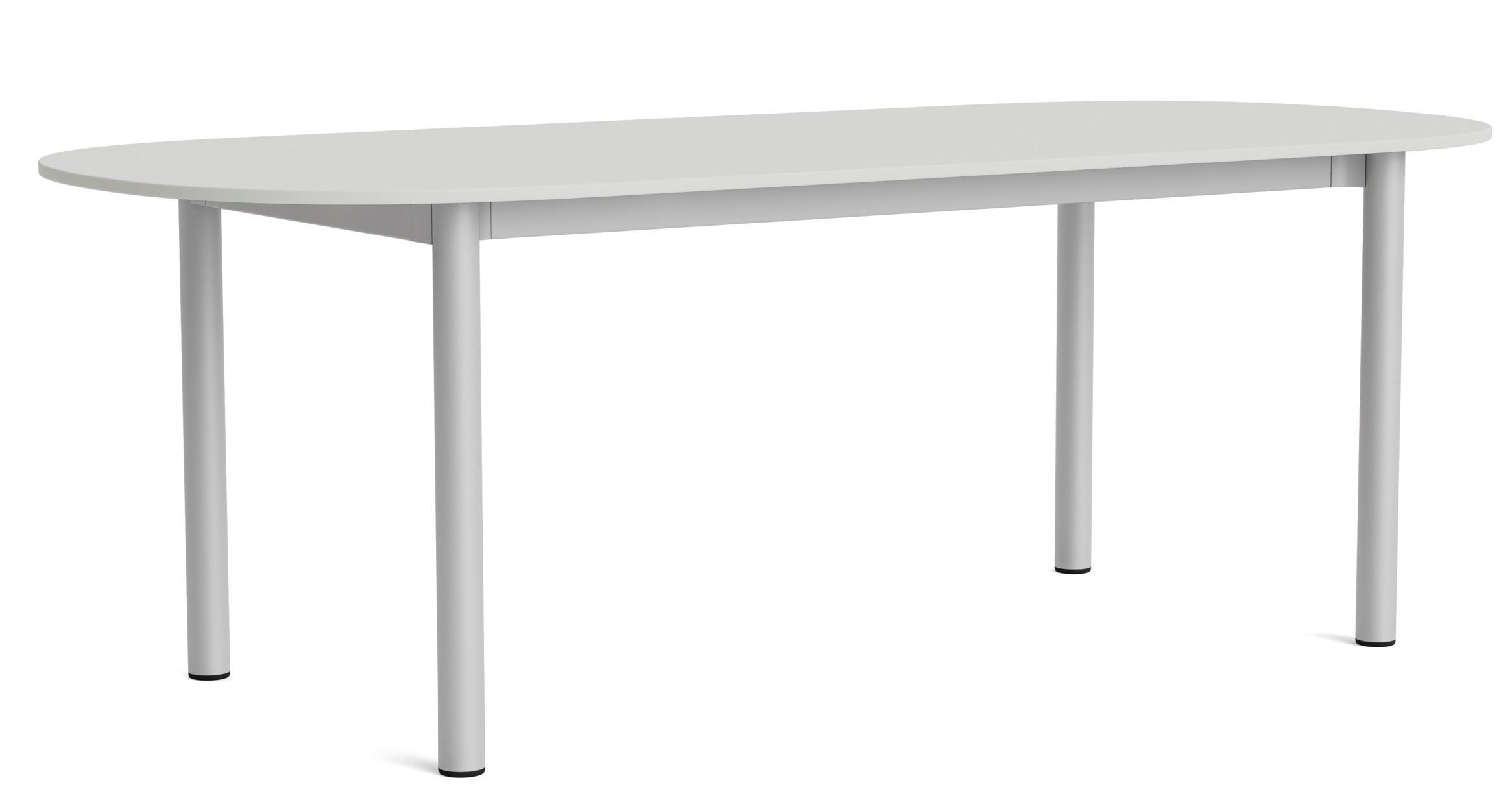 Annex Table von Hay, ovaler Esstisch in Grau mit minimalistischem Design und vier Beinen.