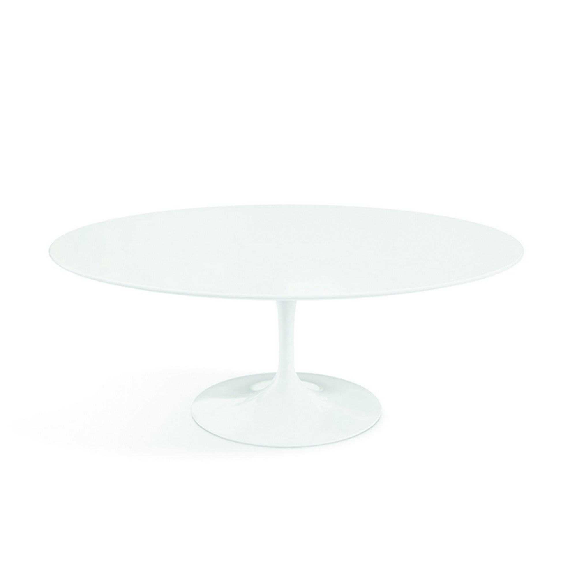 Weißer, runder Saarinen Esstisch von Knoll International mit zentralem Fuß. Designklassiker für Esszimmer.
