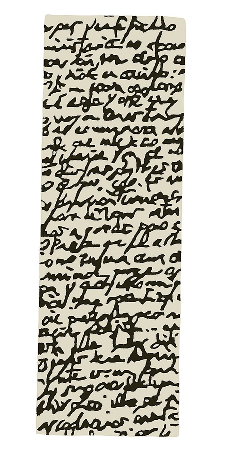 Zwart op wit Manuscrit-tapijt van Nanimarquina