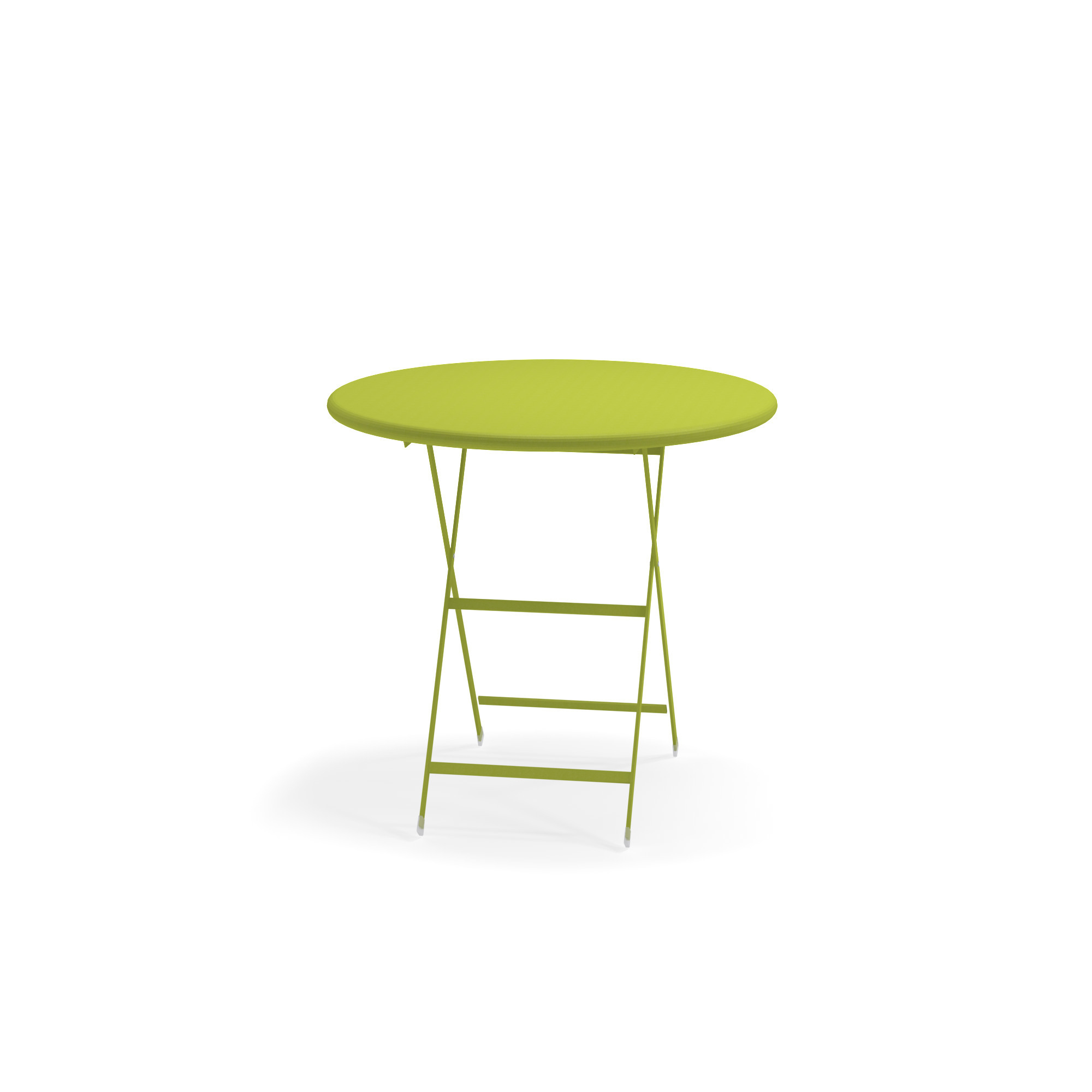 Grüner Arc en Ciel Klapptisch rund von emu, ideal für Balkon und Garten.