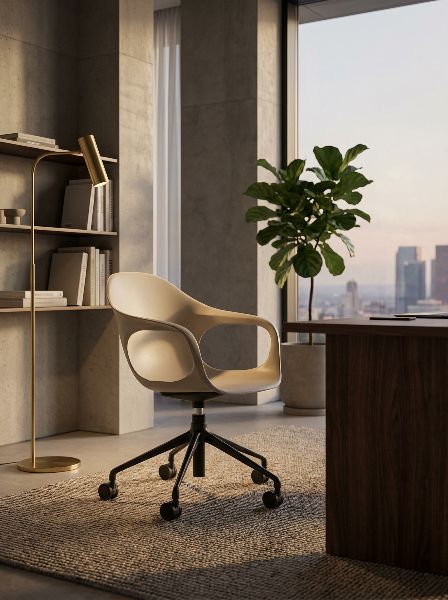 Elephantino fauteuil met vijfpootsonderstel en wieltjes van KRISTALIA