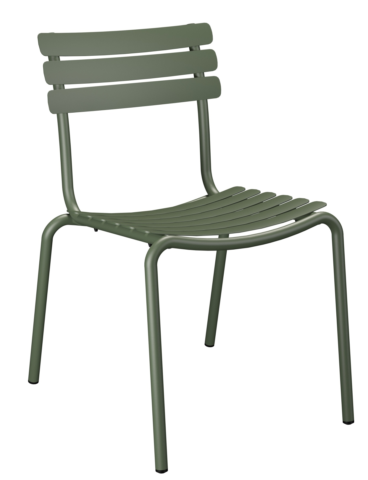 Alua Dining Chair von Houe, grüner Outdoor Stuhl aus Metall, Gartenstuhl für Terrasse und Balkon.
