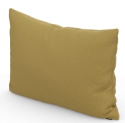 Goldenes Vitra Kissen / Sofakissen mit feiner Textur für Wohnzimmer oder Schlafzimmer, Detailansicht.