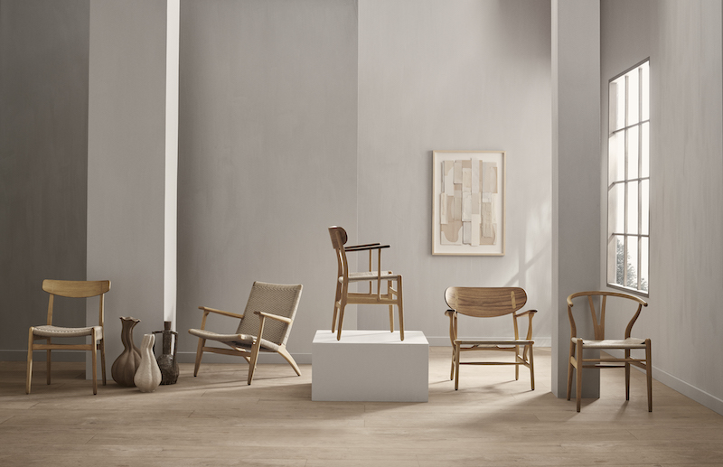 CH25 Lounge Sessel von Carl Hansen & Søn aus Eiche mit Weißöl-Finish. Designklassiker.