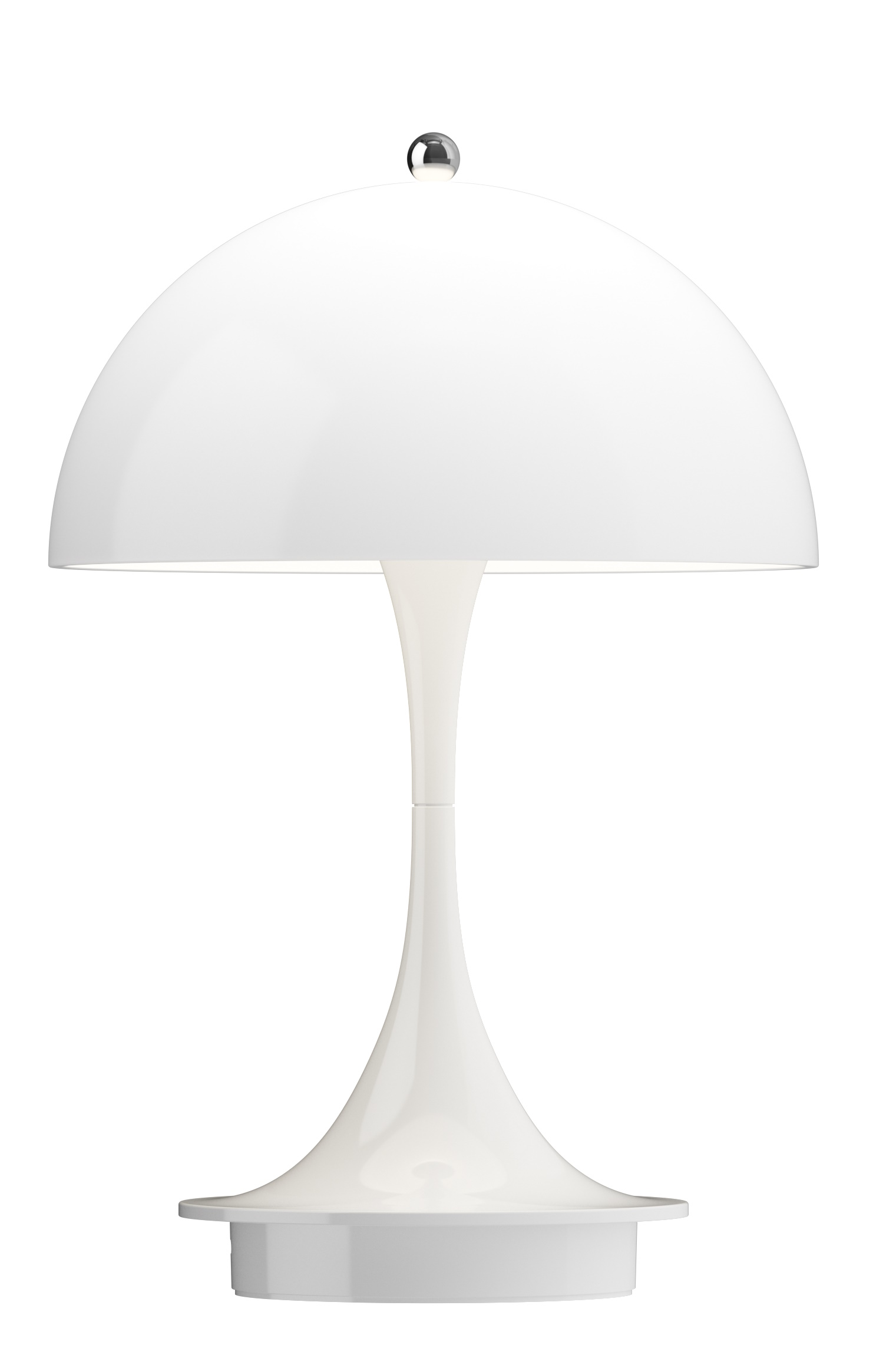 Weiße Panthella Portable Tischleuchte von Louis Poulsen, Akku LED Lampe für Innen- und Außenbereich.