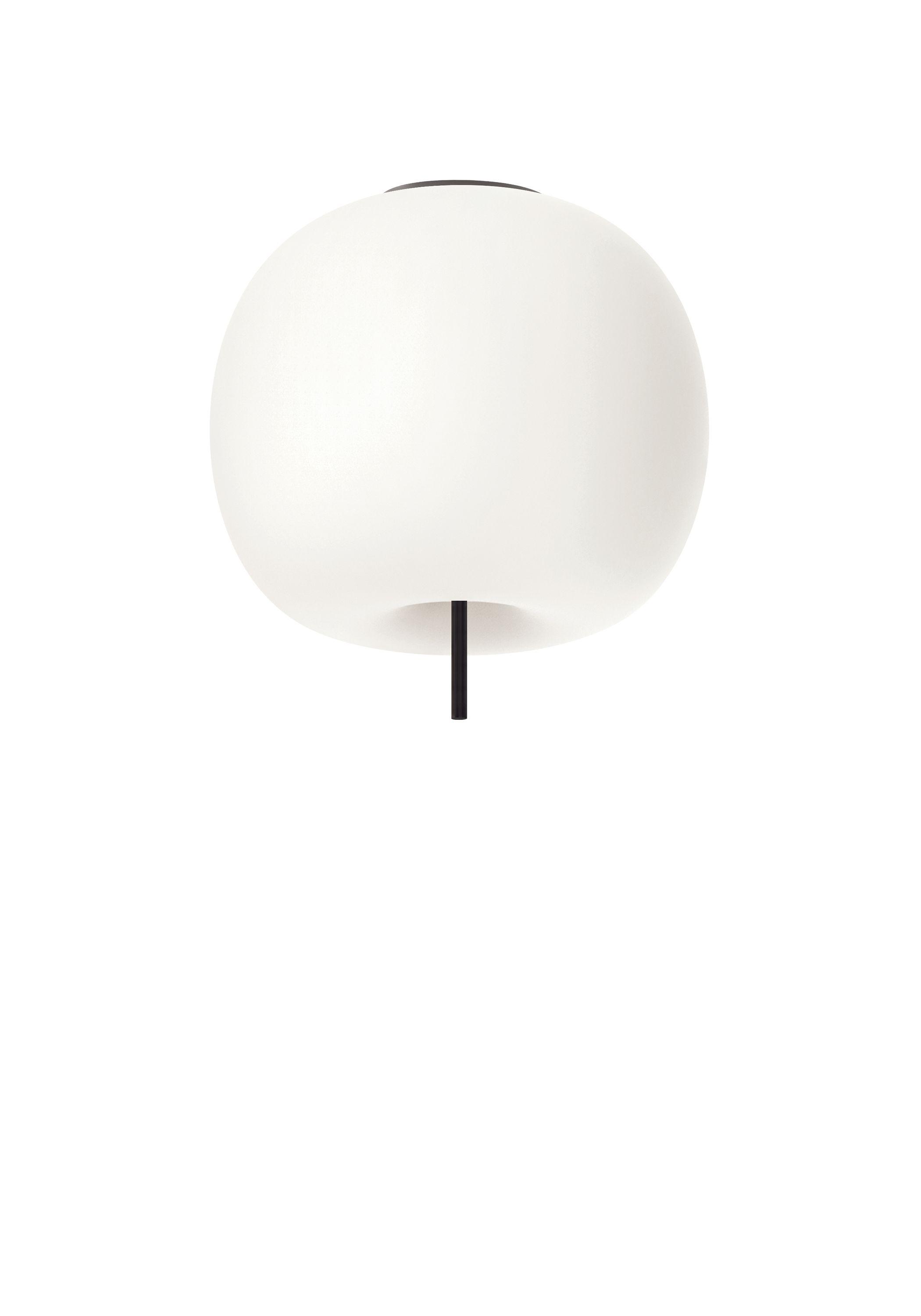 Weiße Kushi Deckenleuchte mit schwarzem Detail. Moderne Lampe für Wohnzimmer und Schlafzimmer.
