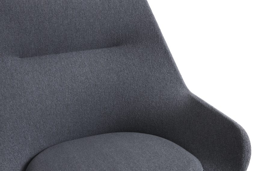 Detailaufnahme des grauen Hay 02 Lounge Sessels mit Stoffbezug für Wohnzimmer und Büro.