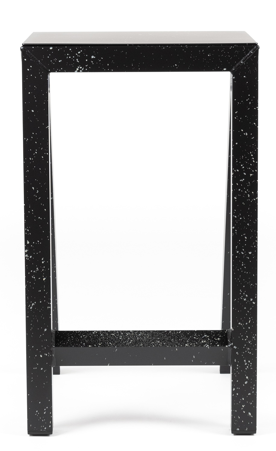 Bureaurama Hocker von Magis, minimalistisches Design mit schwarzem Metallrahmen und gesprenkelter Oberfläche, ideal als Barhocker.