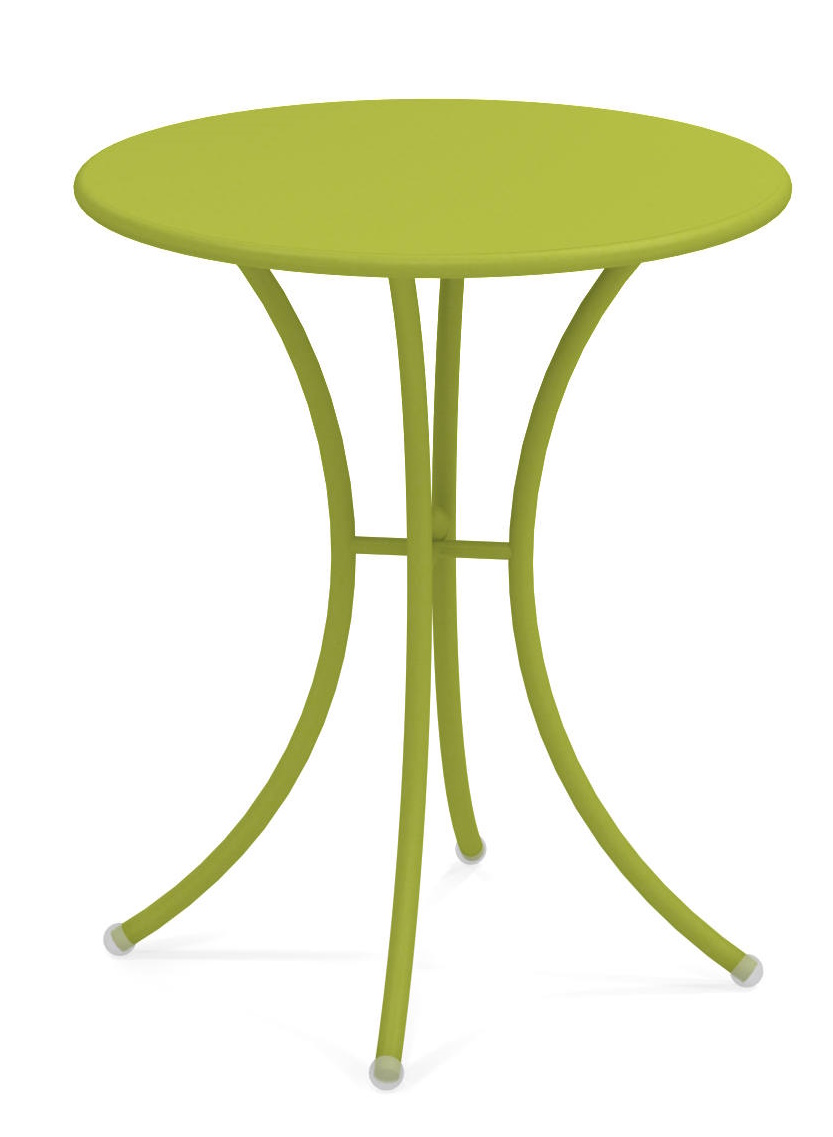 Pigalle Tisch rund Outdoor Emu, grüner Metall Gartentisch für Balkon und Terrasse.